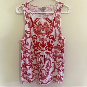 Lucky Brand Embroidered Tank Top Size Small